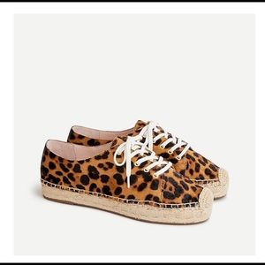 Espadrille sneakers in leopard calf skin